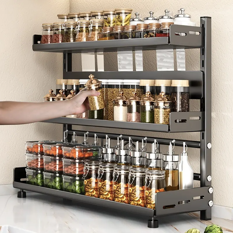 Multi-functional Kitchen Spice Rack for Home Storage