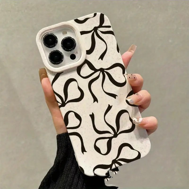 Stylish Black Bow Phone Case For Protection