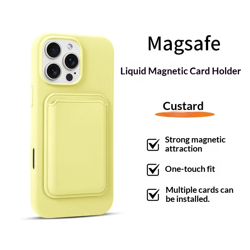 Magnetic Cardholder Liquid Silicone Phone Case