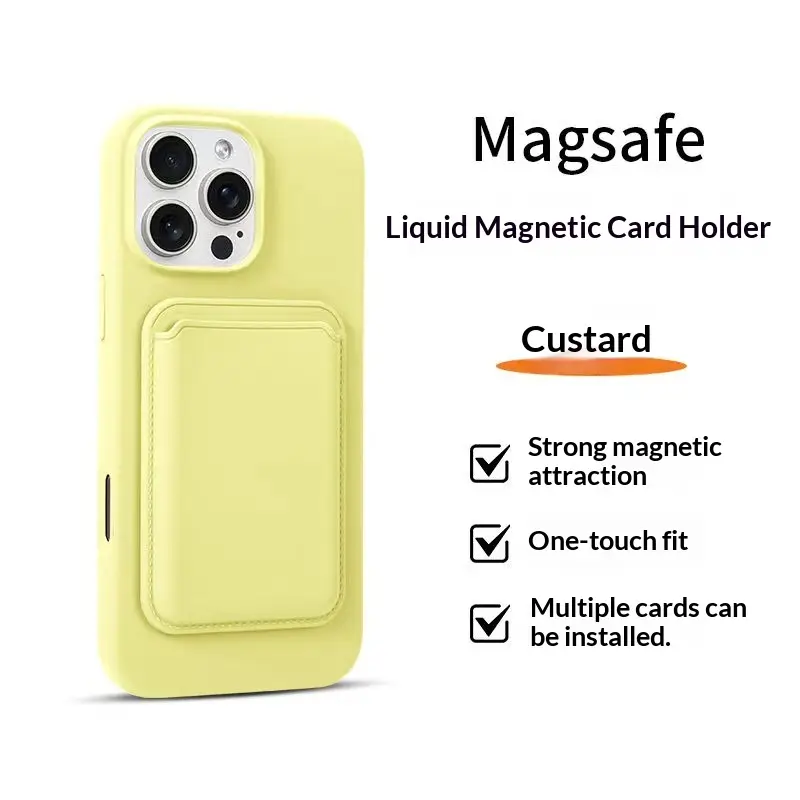 Magnetic Cardholder Liquid Silicone Phone Case
