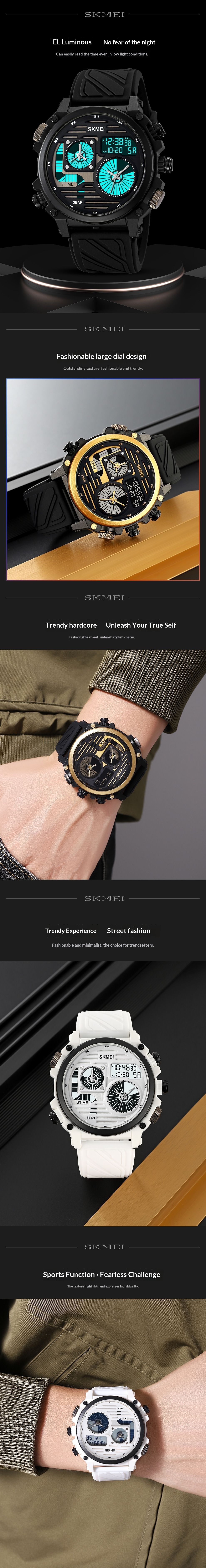 Skmei 2202 Outdoor Exploration Multi-Function Waterproof Silicone Paracord Watch for Men