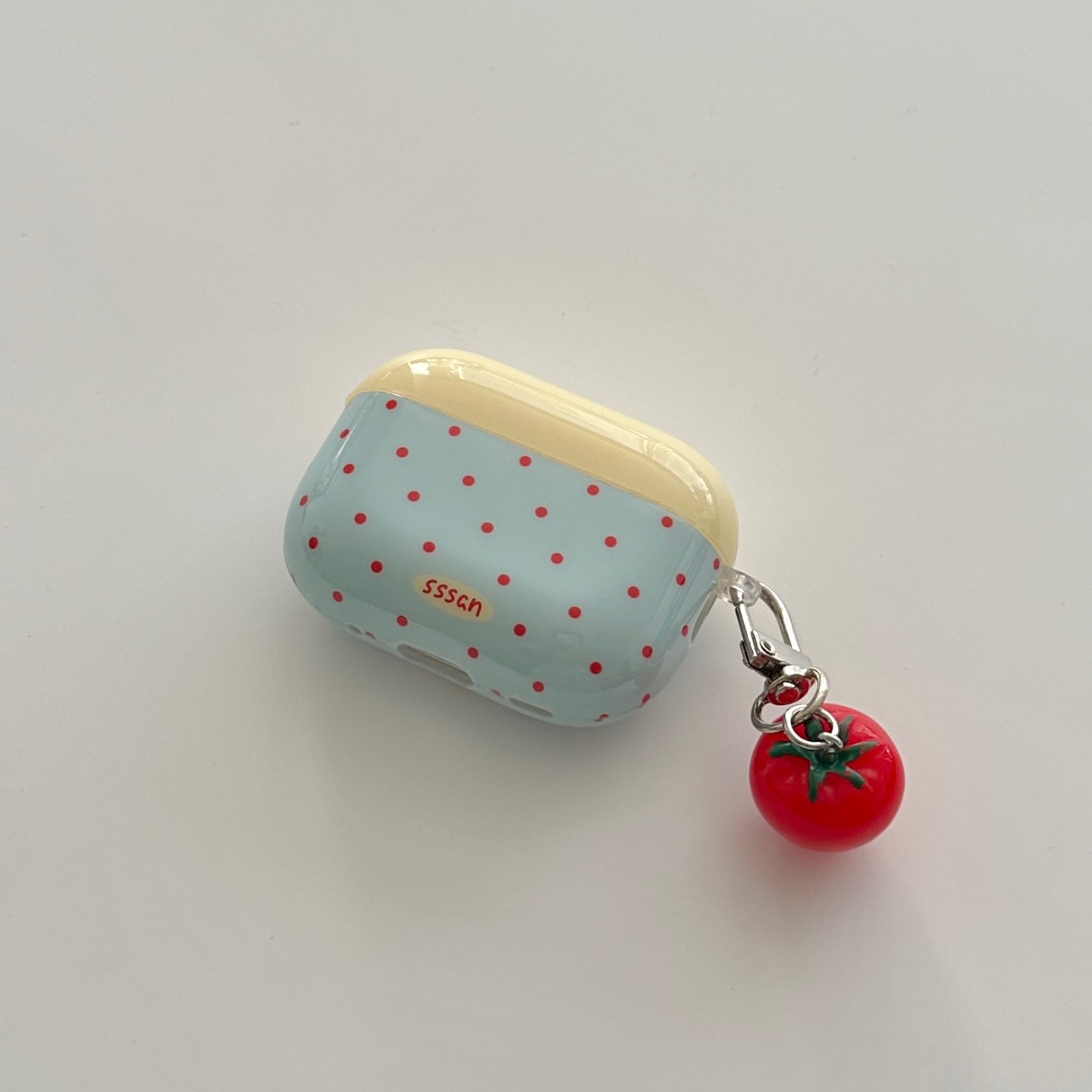 Blue And Yellow Color-block Polka-dot Case For Bluetooth Wireless Earbuds
