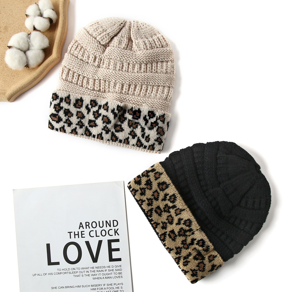 Womens Warm Leopard-Print Knitted Hat 9 44e6ce50 e56c 4c9c 970e 15d46ff95c40