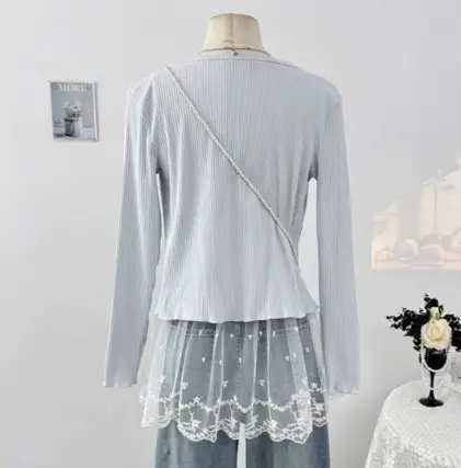 Sweet And Soft Spring-Season Lace-Patchwork Tank Top