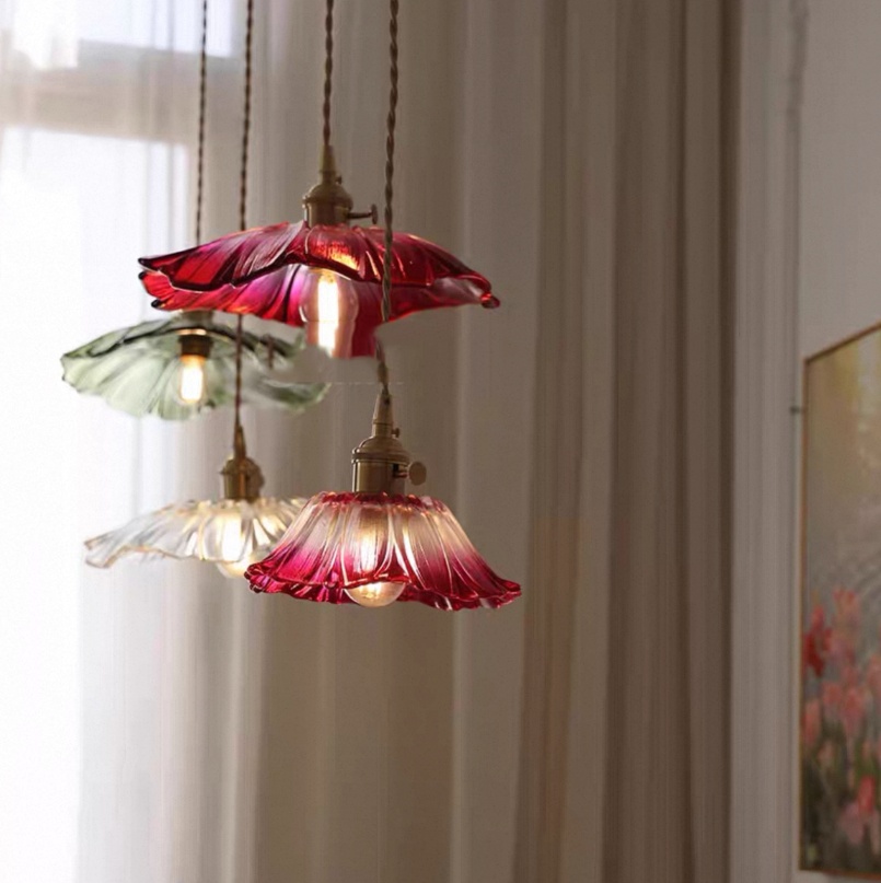 Vintage Brass And Glass Lamp Evoking Old Shanghai During The Republic Of China Era