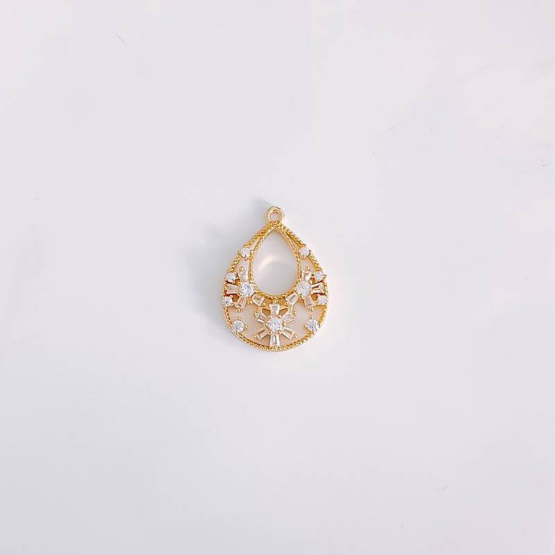 Copper-inlaid Teardrop Pendant For DIY Handmade Jewelry And Earring Accessories