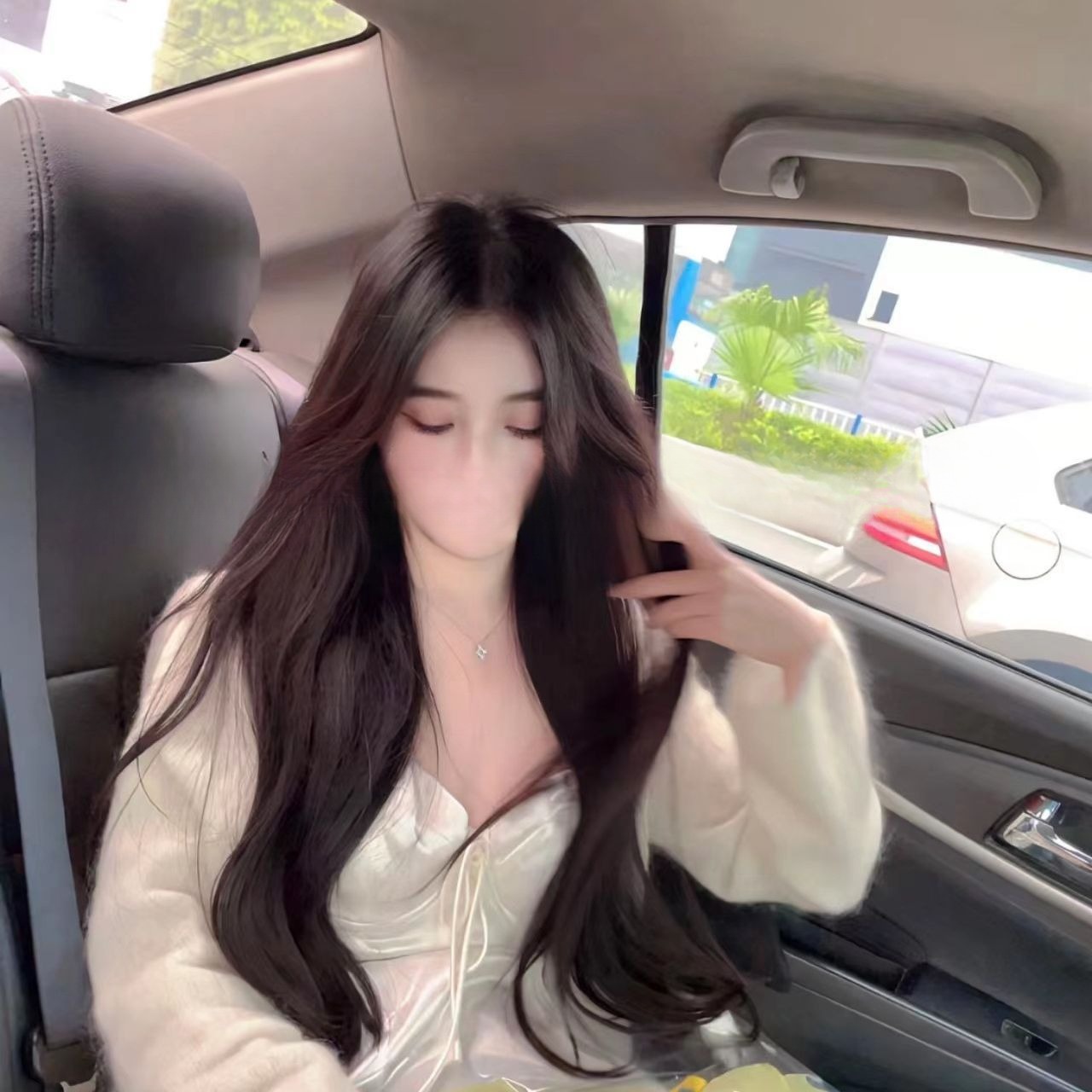 Womens Fashion Full Lace Black Human Hair Wig