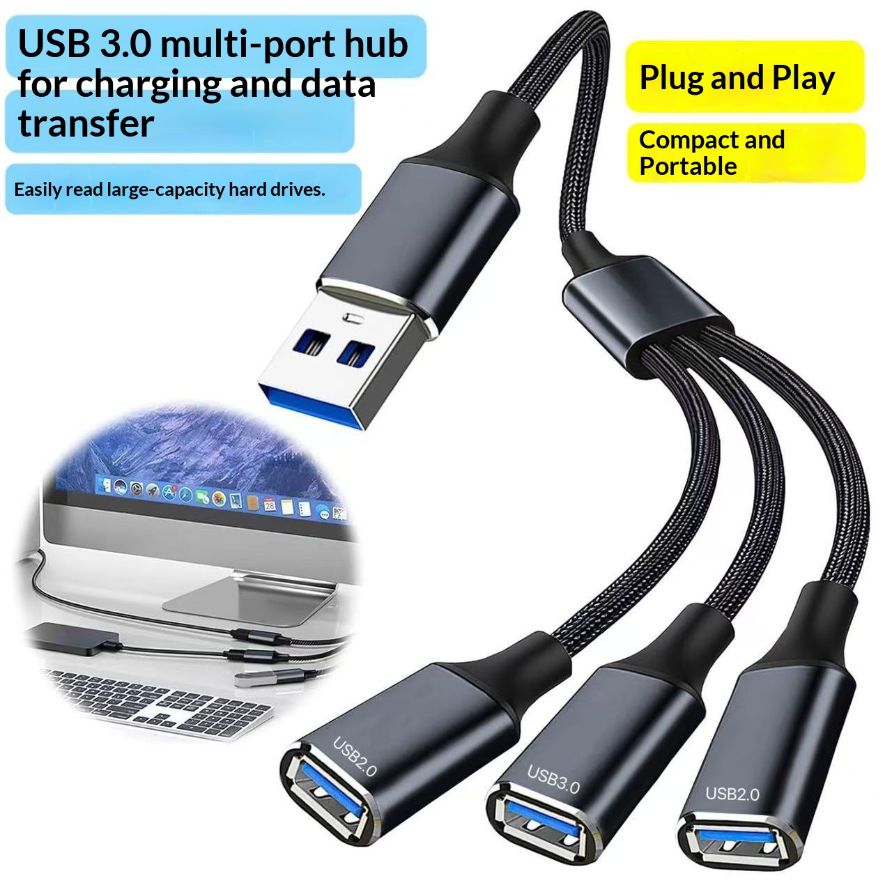 Usb Docking Station Expansion Type-c Splitter