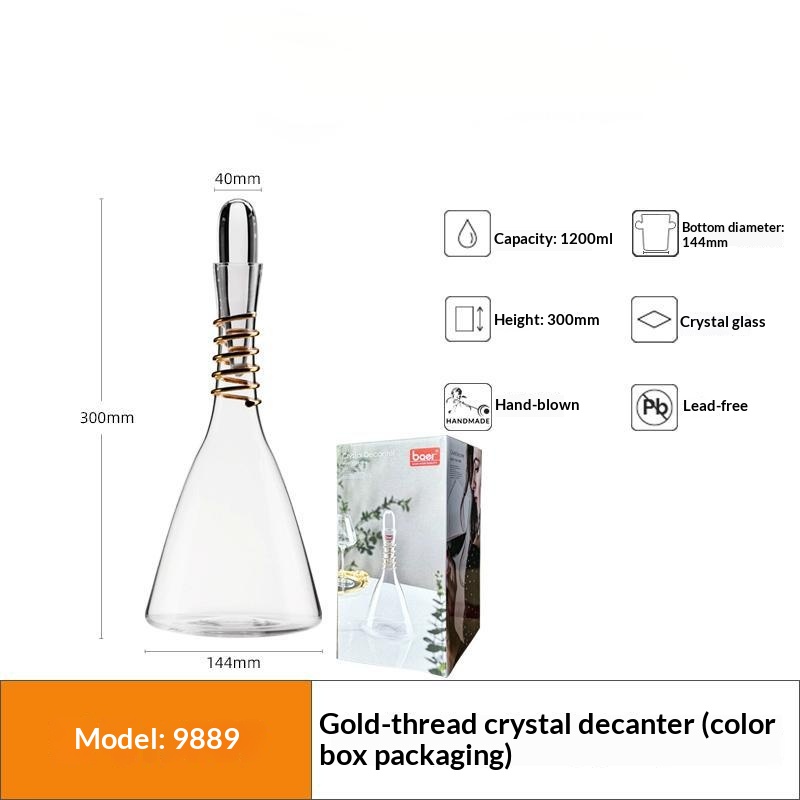 Lightweight luxury crystal glass decanter (in a color box)