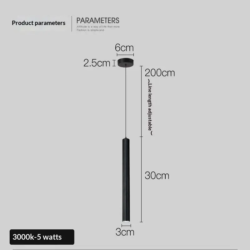 Suspended Linear Spotlight Long Cylindrical Pendant LED