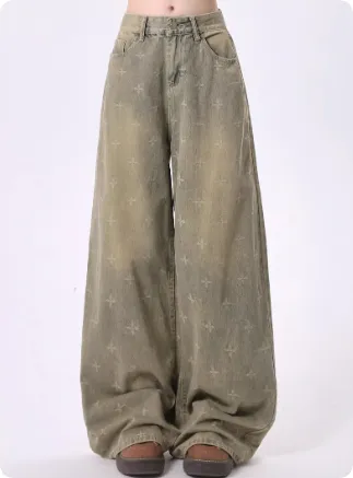 Retro Washed Denim Jeans Fleece Lining Autumn And Winter Blue - Shop at LoveMi
