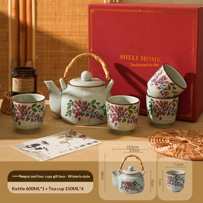 Retro Home Living Room Teapot And Teacup Water Set Gift Box