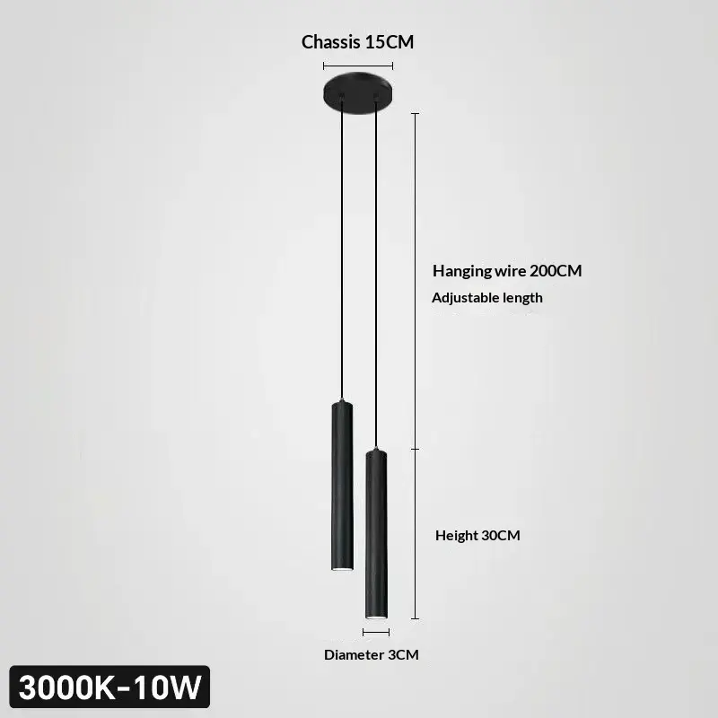 Suspended Linear Spotlight Long Cylindrical Pendant LED