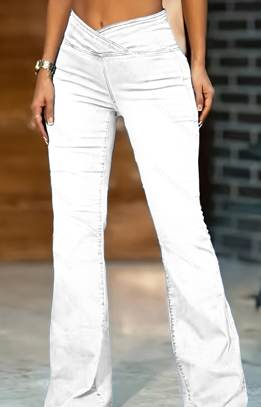 High Imitation Denim Bell-bottom Pants Cross-border Hip Lifting European And American Women Bell-bottom Pants - Image 18