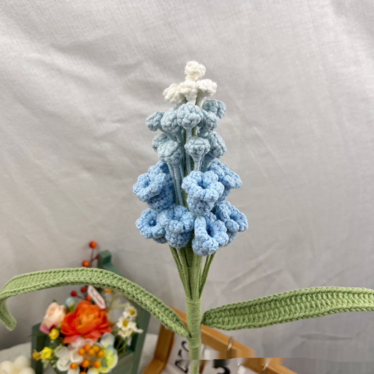 Hand-crocheted Grape Hyacinth Flowers Made From Yarn