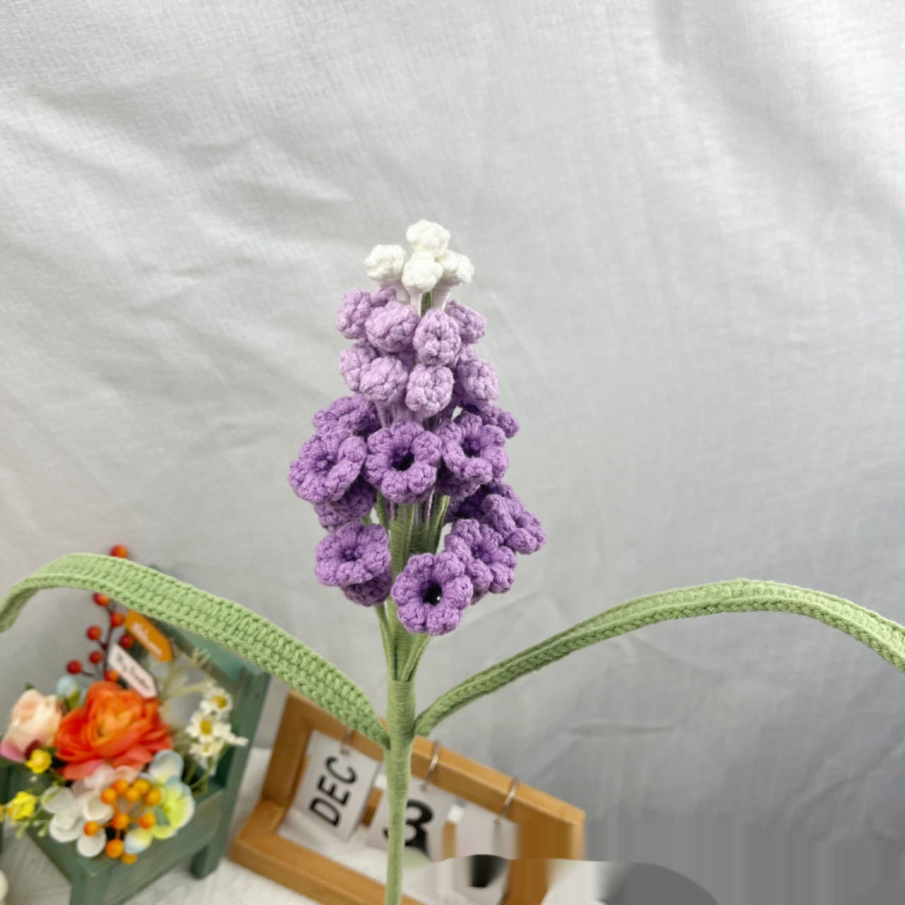 Hand-crocheted Grape Hyacinth Flowers Made From Yarn 7