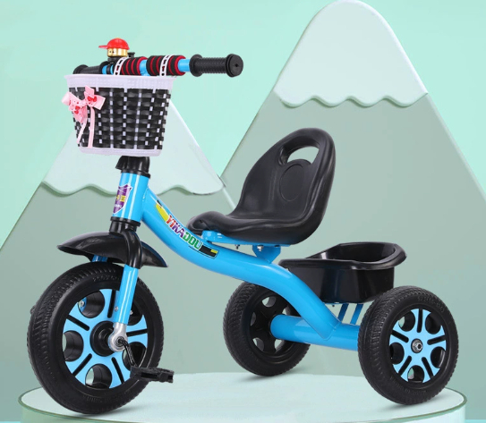 Children's Three-wheeled Bicycle Anti-rollover With Bucket - Image 6