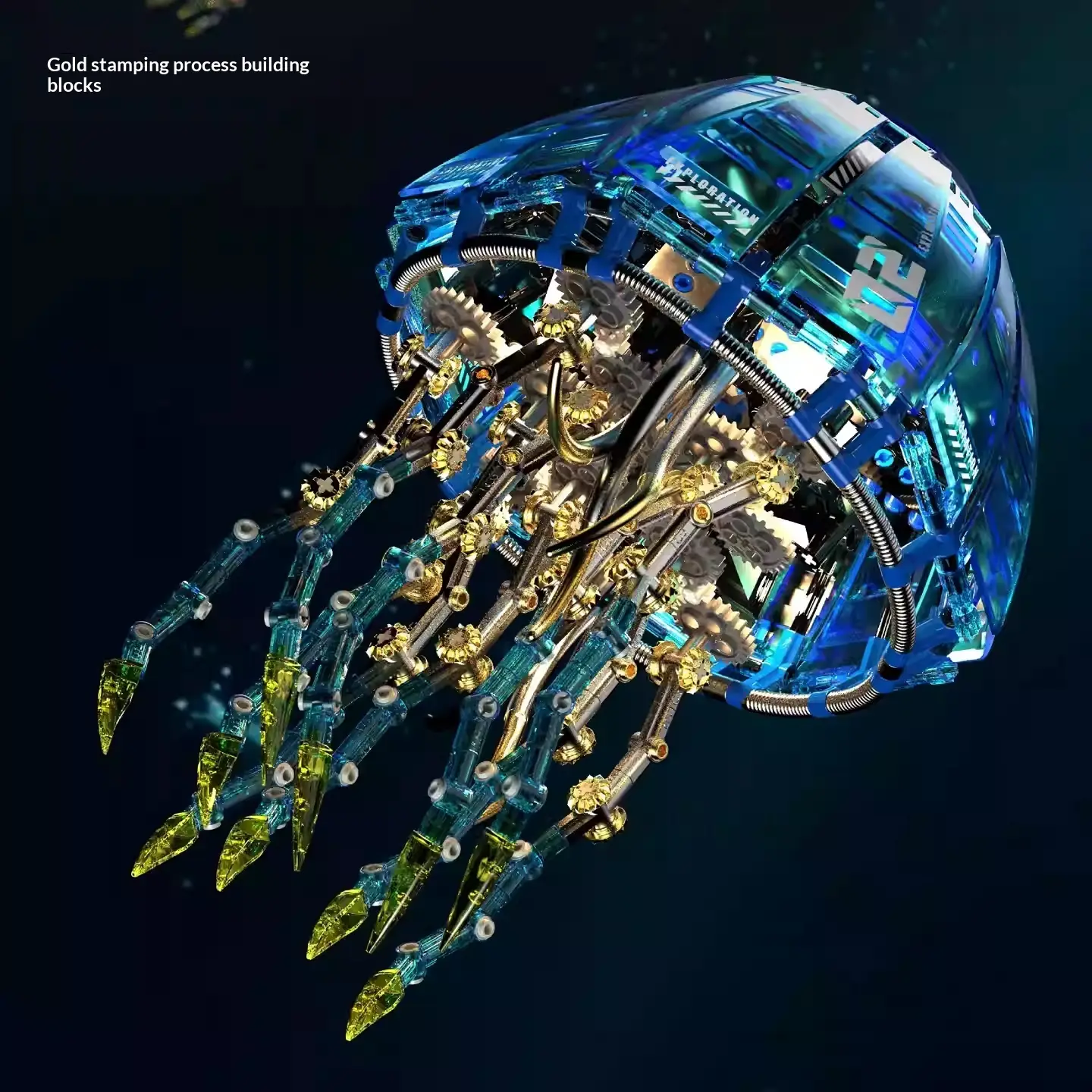 Mechapter Punk Trendy Building Block Jellyfish Model Assembly Toy