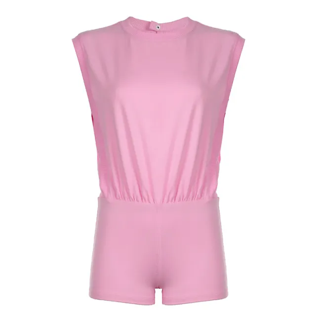 New Womens Hollow out Backless Loose fitting Sleeveless Set Pink - Shop at LoveMi