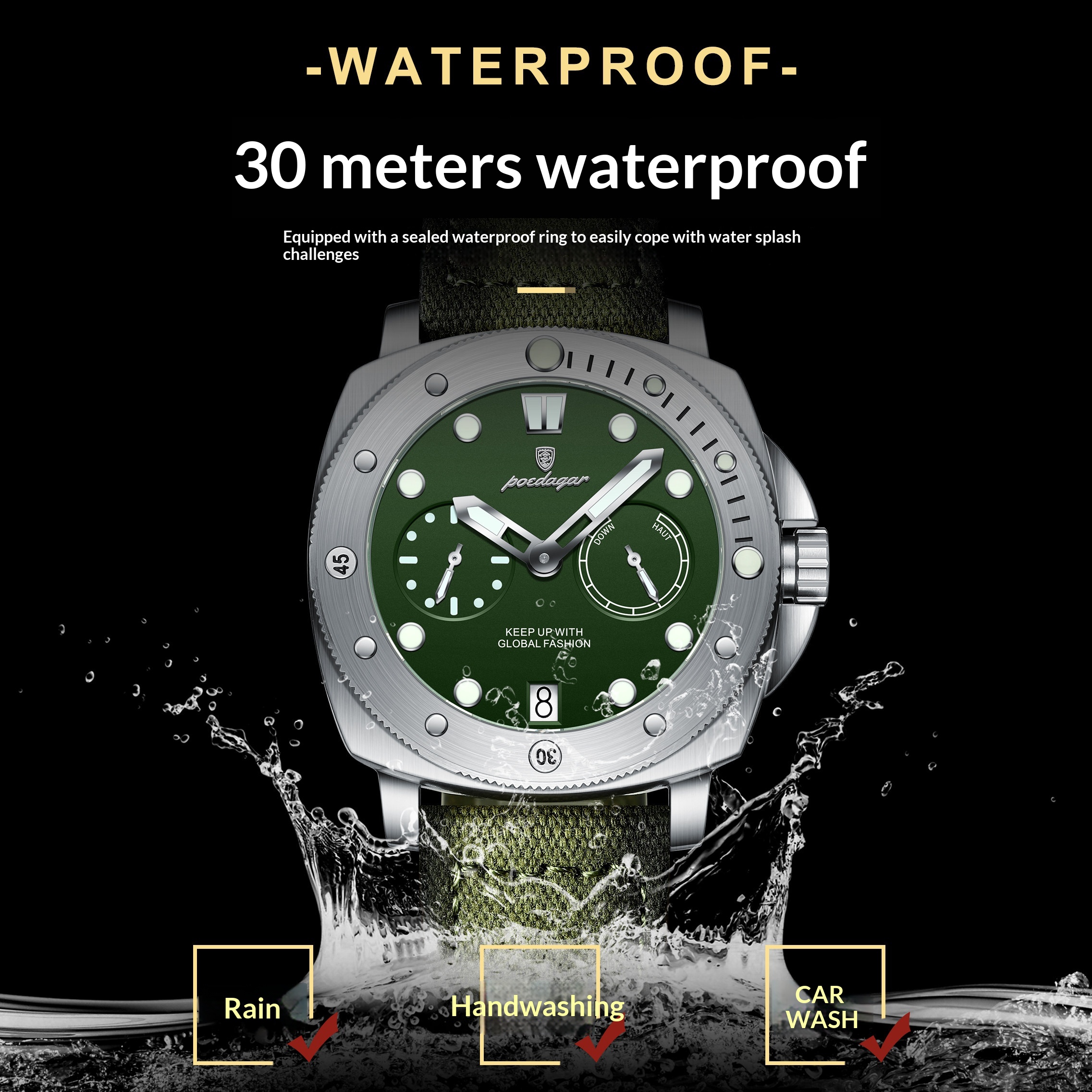 Poedagar 690 Stylish Multifunctional Waterproof Casual Trendy Watch For Men