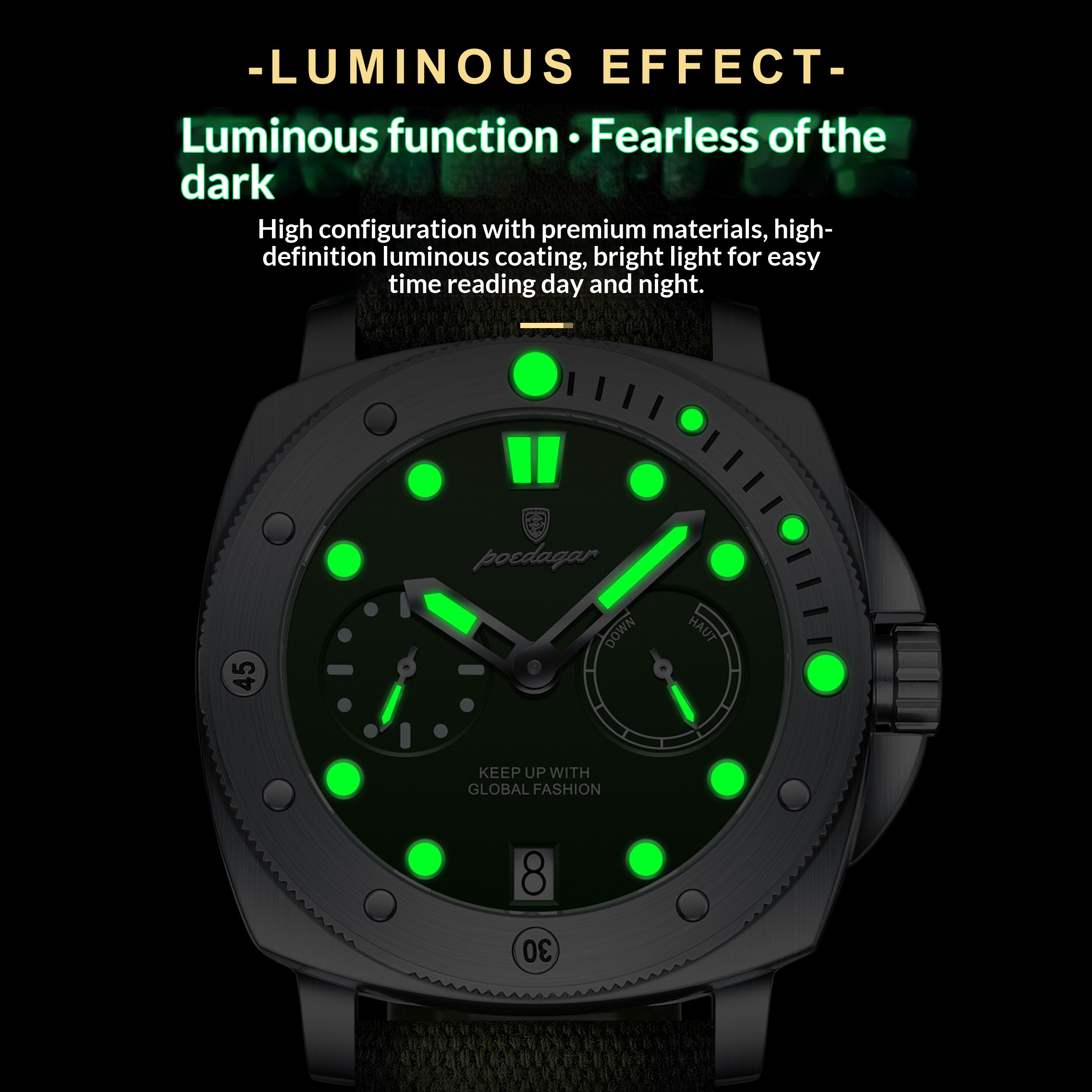 Poedagar 690 Stylish Multifunctional Waterproof Casual Trendy Watch For Men