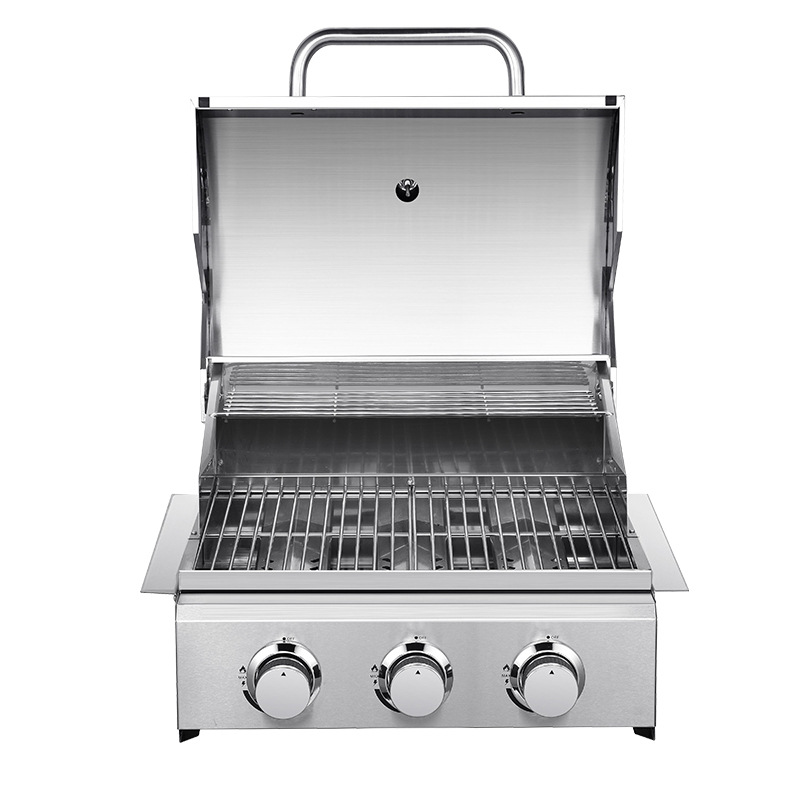 Stainless Steel Embedded Three-head Gas Barbecue Grill