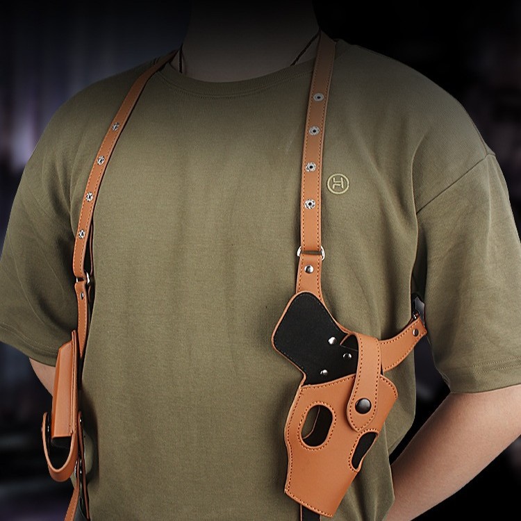 Cross-border Underarm Concealed Quick-draw Holster Outdoor Tactical Pistol Pouch Type 92 Genuine Leather Holster Prop Gun Holster