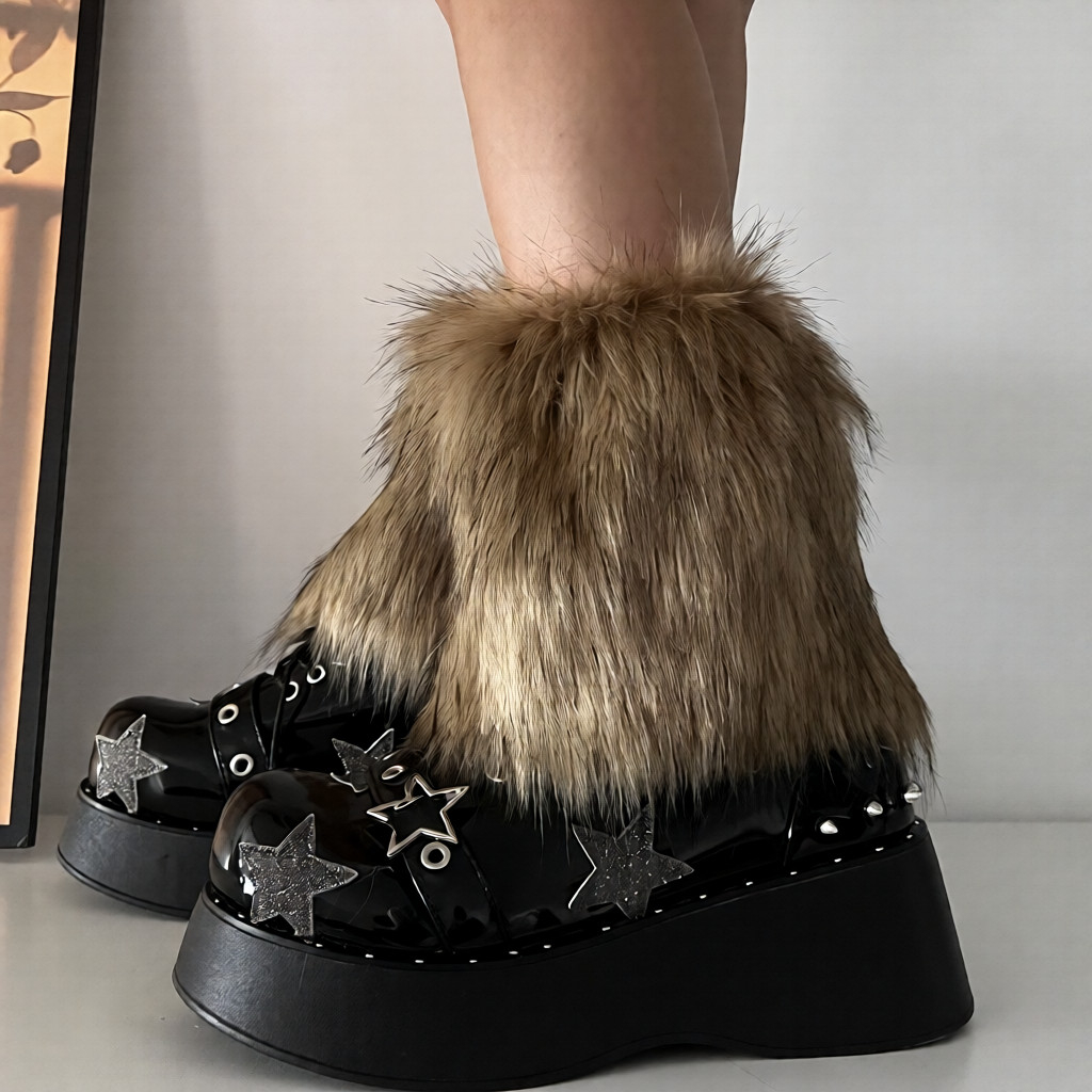 Faux-fur Fluffy Short And Long Leg Warmerssocks