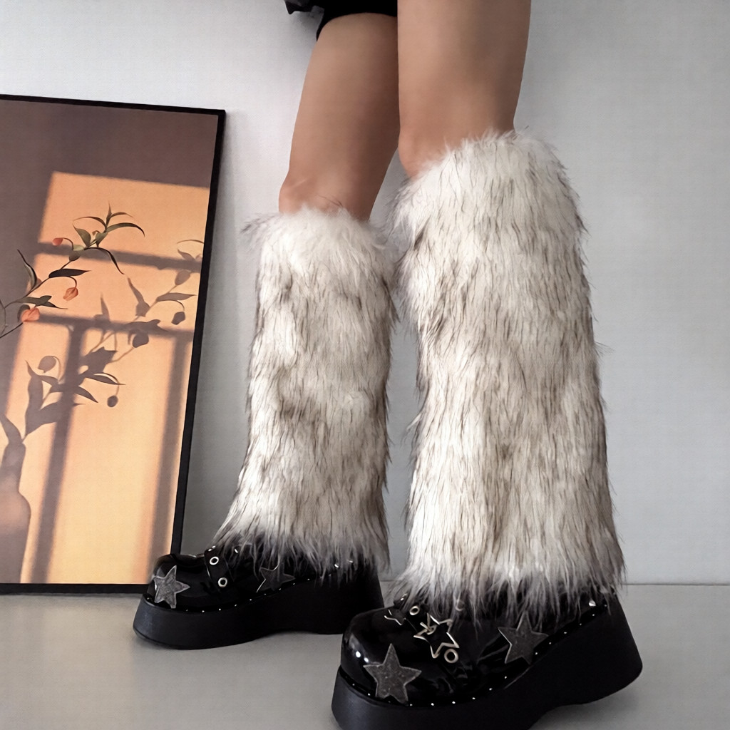 Faux-fur Fluffy Short And Long Leg Warmerssocks