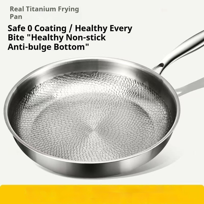 Uncoated Titanium Steak Pan Titanium Alloy Non-stick Skillet