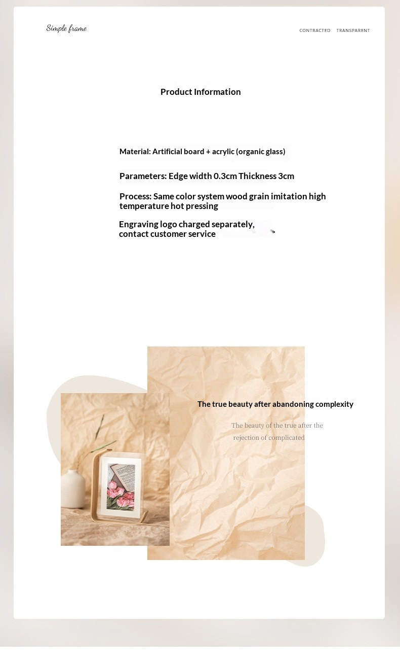 Desktop Desk Calendar With A Double-sided Acrylic Photo Frame