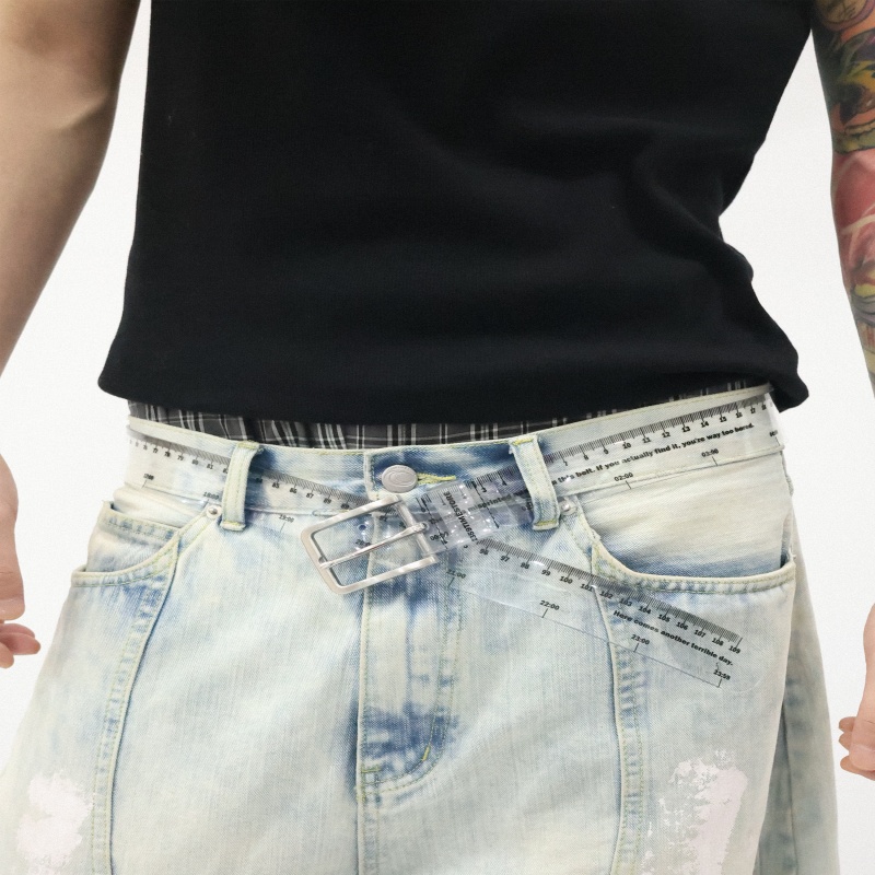 Hand-painted Graffiti Slogan Transparent PVC Belt