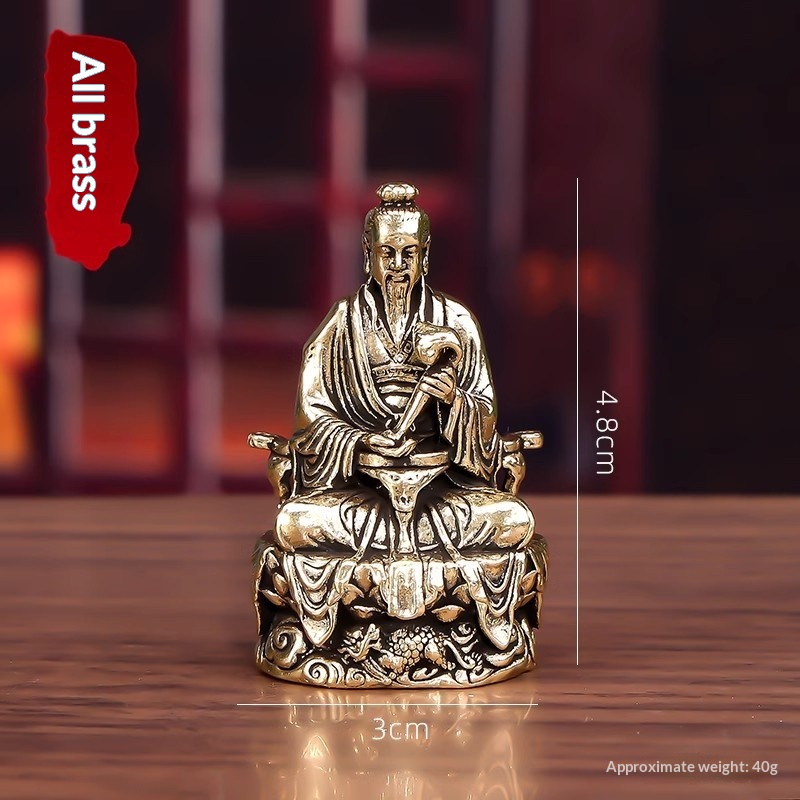 Pure Brass Sanqing Yuanshi Tianzun Lingbao Craft Ornament 9