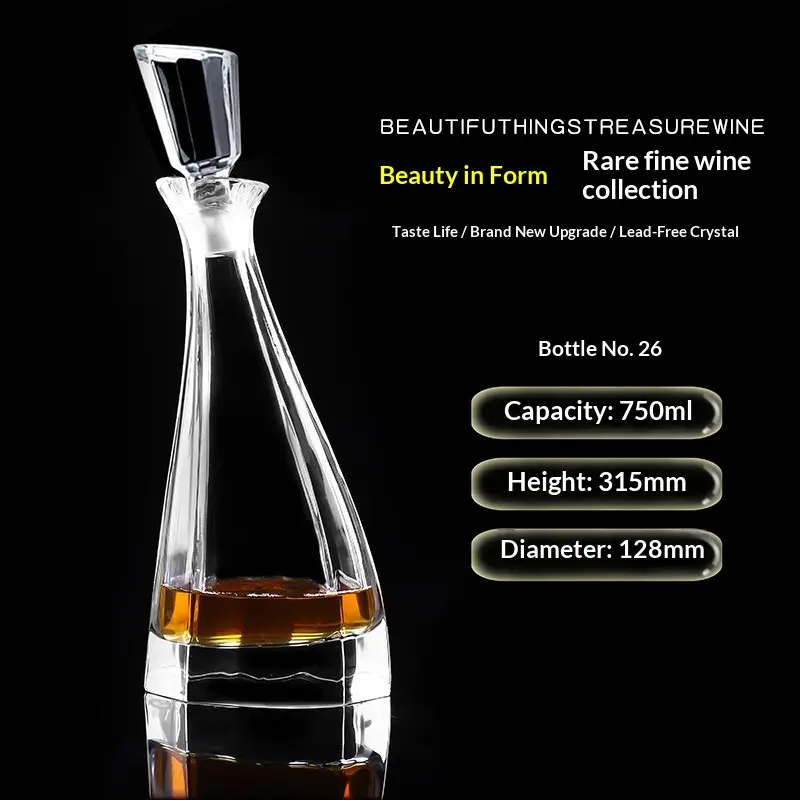 Stylish Crystal Wine Bottle With A Lid