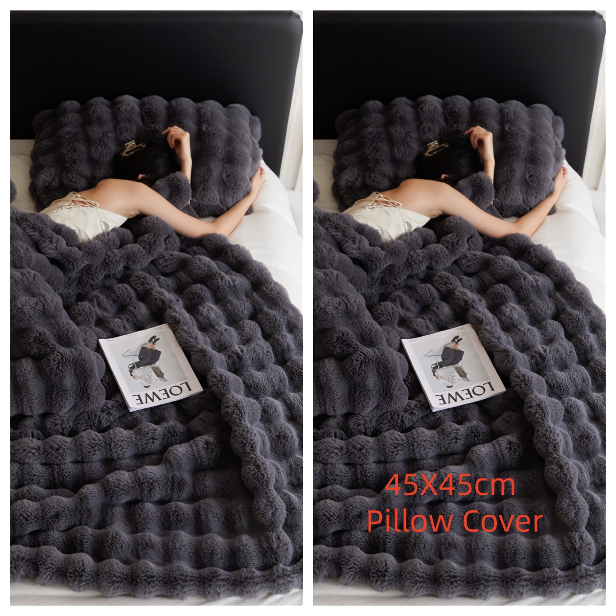 Polyester Carpet Rabbit Bubble Velvet Thickened Nap Blanket Quilt 5