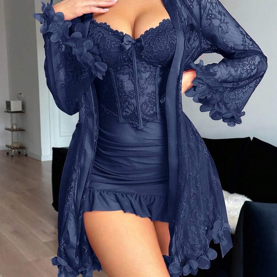 Sexy Sheer Lace Slip Dress For Intimate Wear