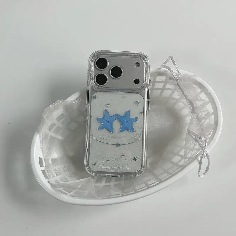 Korean-style Niche Fresh And Cute Blue Star Phone Case For Couples