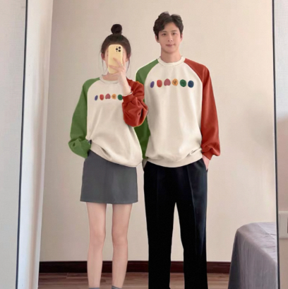 Pumpkin-colored Parent-child Hoodie Without Fleece Lining