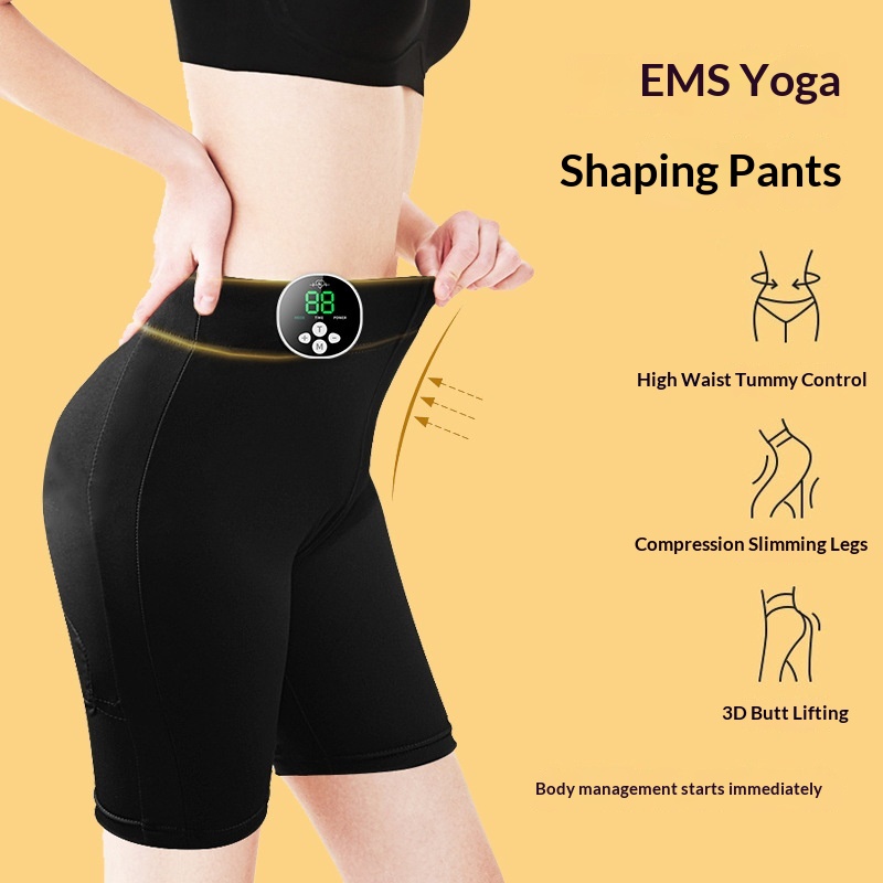 EMS Fitness Massage Pants Microcurrent Pulse Butt-Lifting Capri Pants