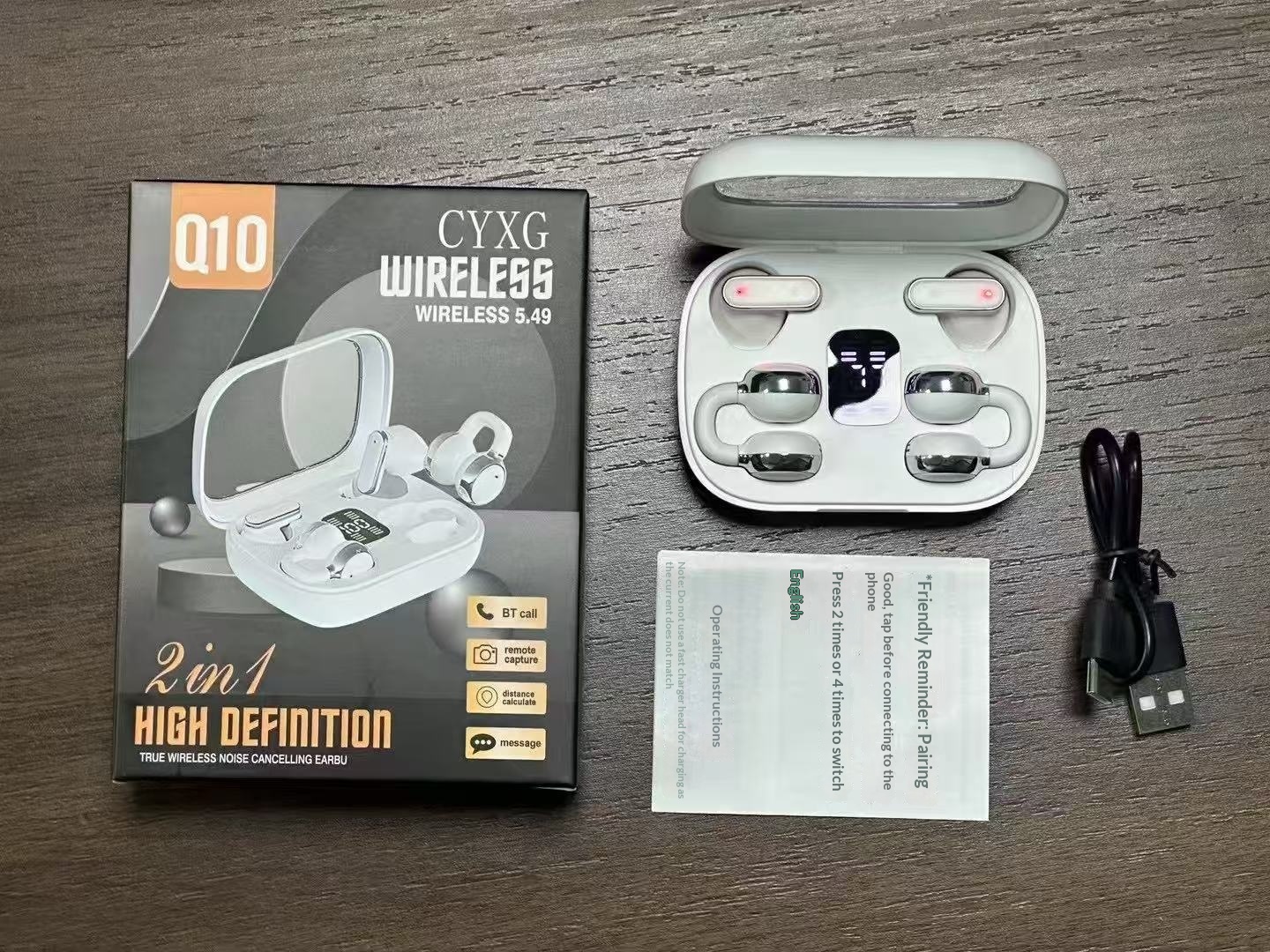 New Q10 Q8 Dual-Ear Wireless Bluetooth Headphones