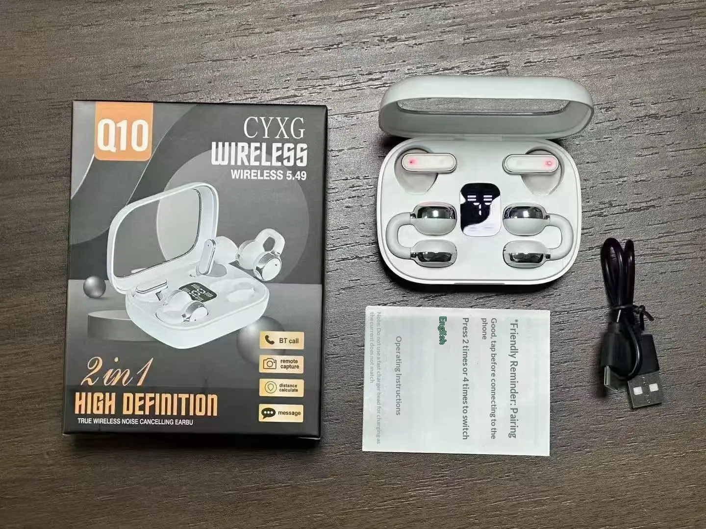 New Q10 Q8 Dual-Ear Wireless Bluetooth Headphones