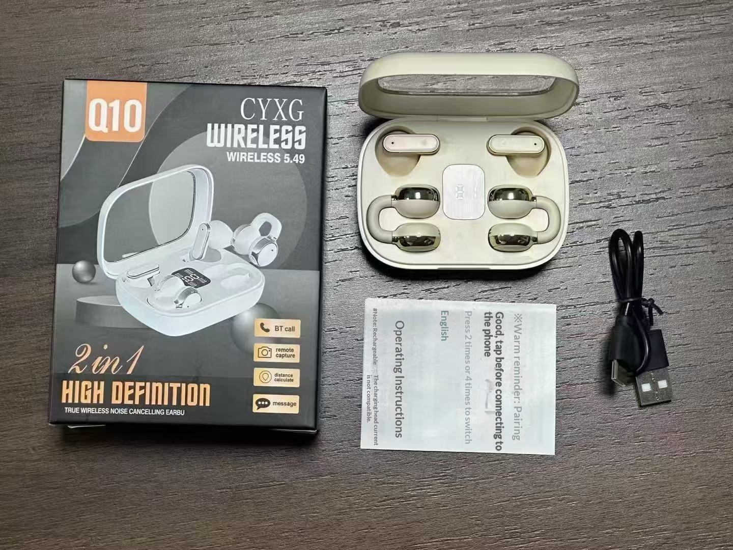 New Q10 Q8 Dual-Ear Wireless Bluetooth Headphones