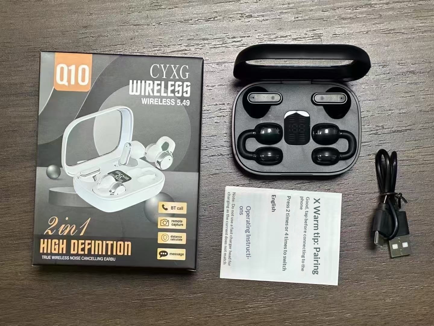 New Q10 Q8 Dual-Ear Wireless Bluetooth Headphones