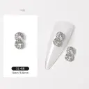 Silver Digital Sparkling Diamond Alloy Nail Decoration view 7