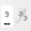 Silver Digital Sparkling Diamond Alloy Nail Decoration view 8