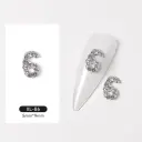 Silver Digital Sparkling Diamond Alloy Nail Decoration view 3