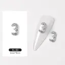 Silver Digital Sparkling Diamond Alloy Nail Decoration view 2