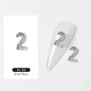 Silver Digital Sparkling Diamond Alloy Nail Decoration view 11