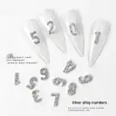 Silver Digital Sparkling Diamond Alloy Nail Decoration view 1