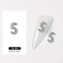 Silver Digital Sparkling Diamond Alloy Nail Decoration view 4